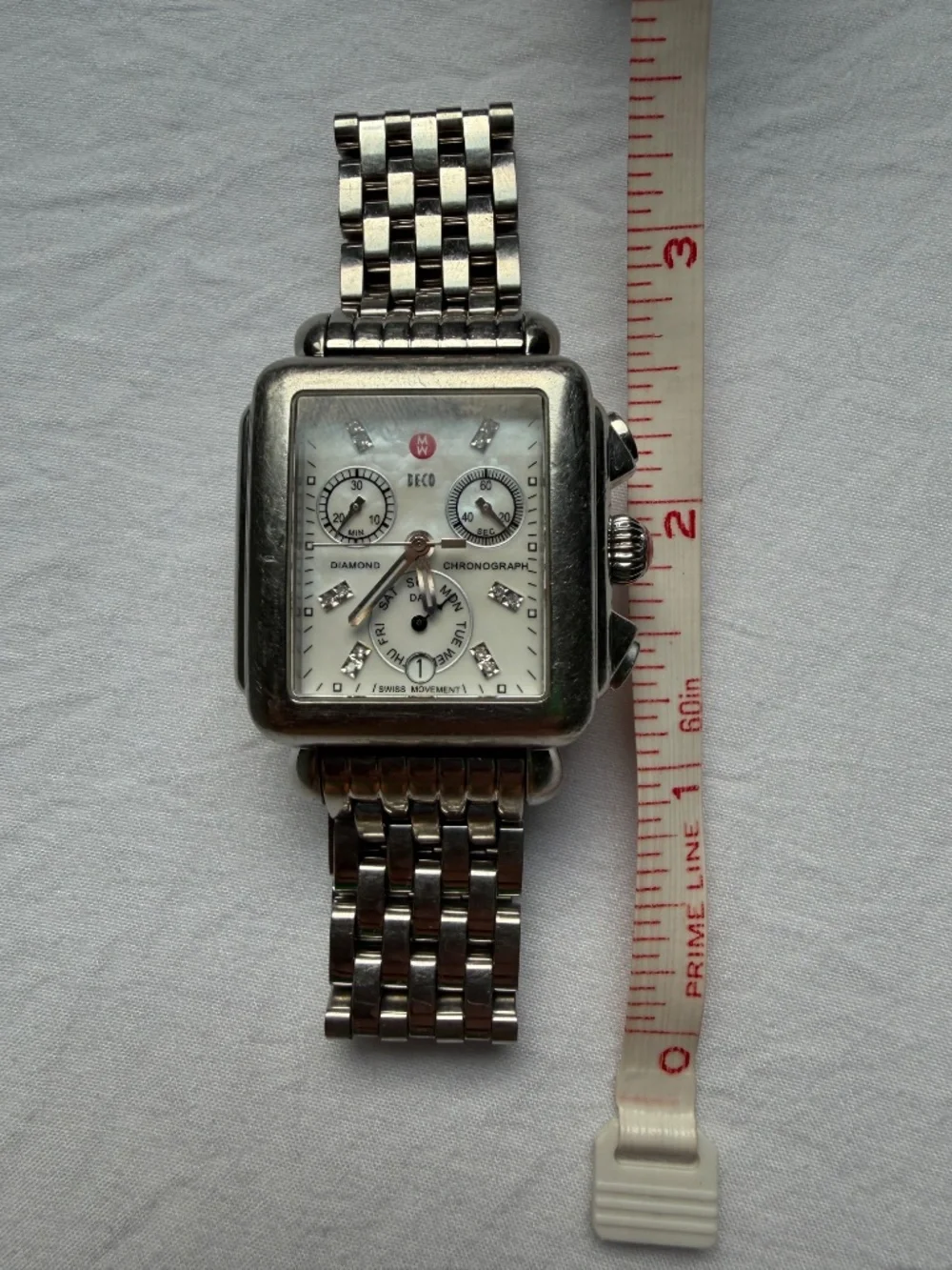 Michele Deco diamond Stainless Steel Watch